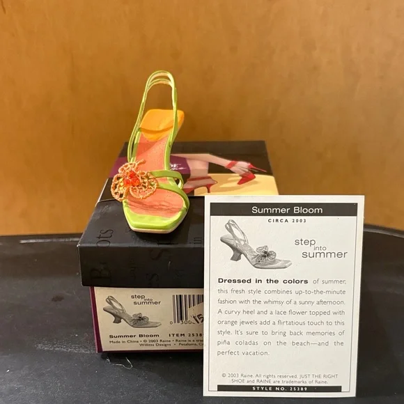 Just The Right Shoe Vibrant Green and Orange Heels - Picture 4 of 5